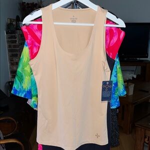 Tommie Copper Beige Scoop Neck Tank Top, size Large